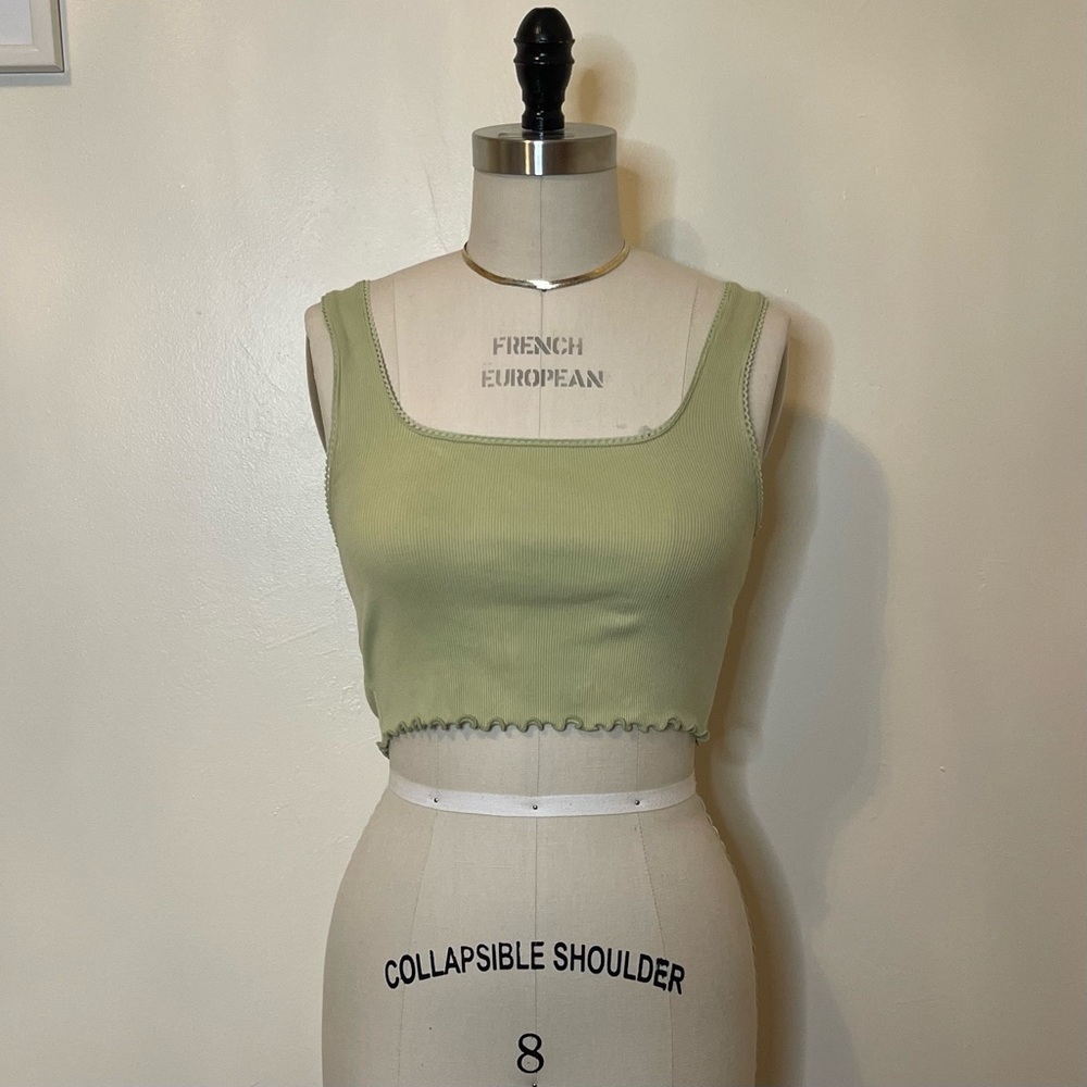 Sage Green Crop Top